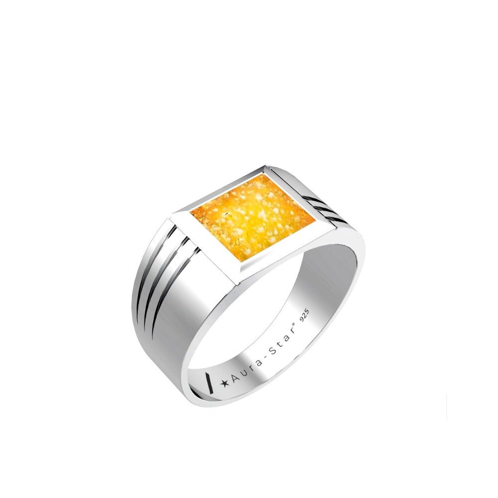Ashes Infused JewelleryAura-Star Mens Ring Evoke