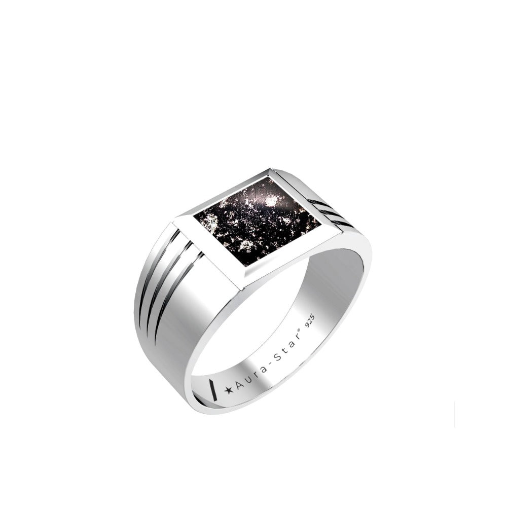 Ashes Infused JewelleryAura-Star Mens Ring Evoke