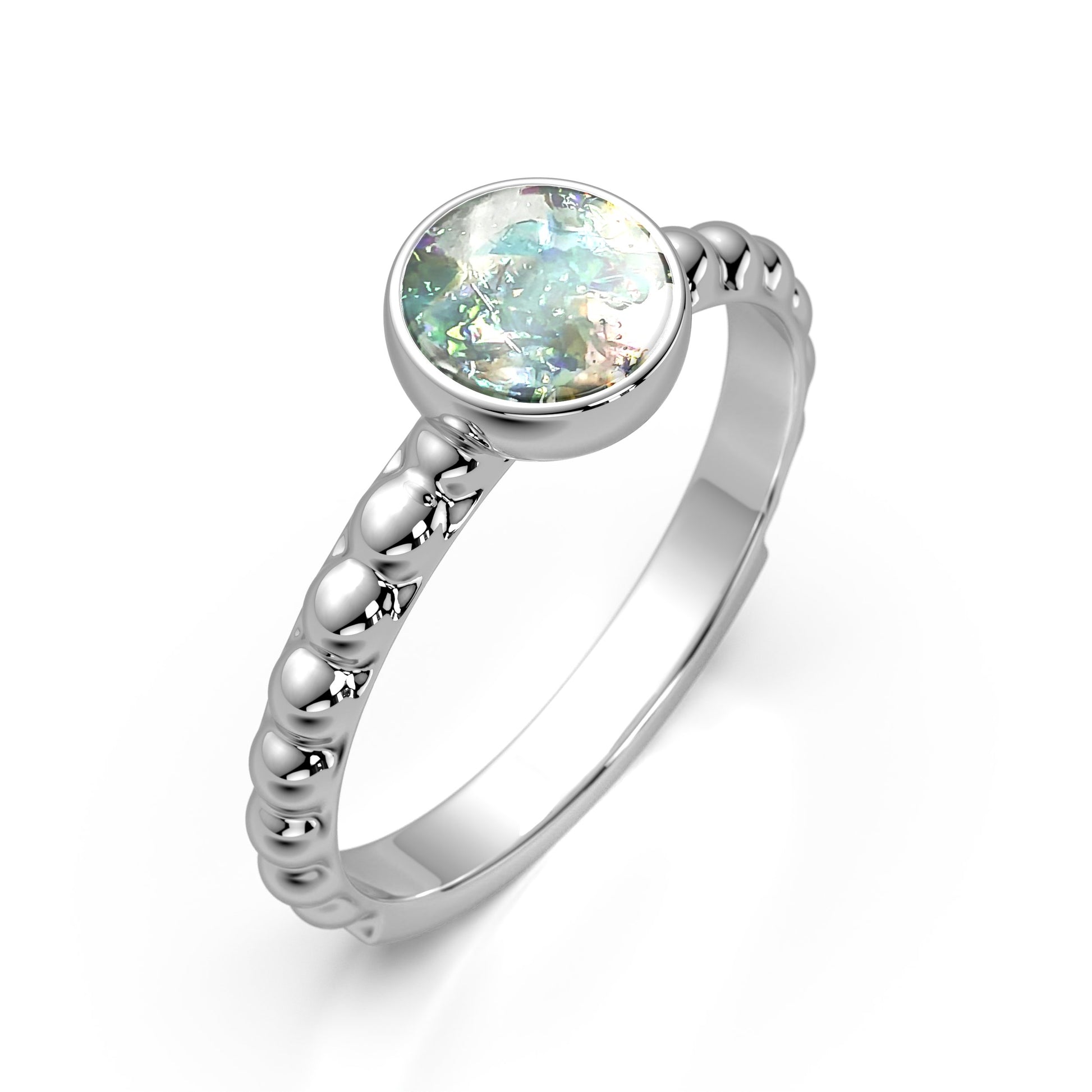 Ashes Infused JewelleryAura-Star Ring Bubble Round